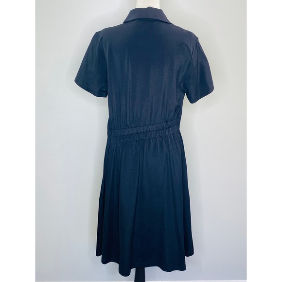 Marc by Marc Jacobs Asymmetrical Shirt Dress Women Large Ruched Casual Chic Luxe - Picture 4 of 11